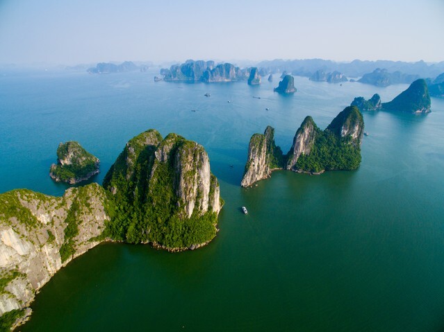 Beautiful seascape view in Halong bay, Vietnam